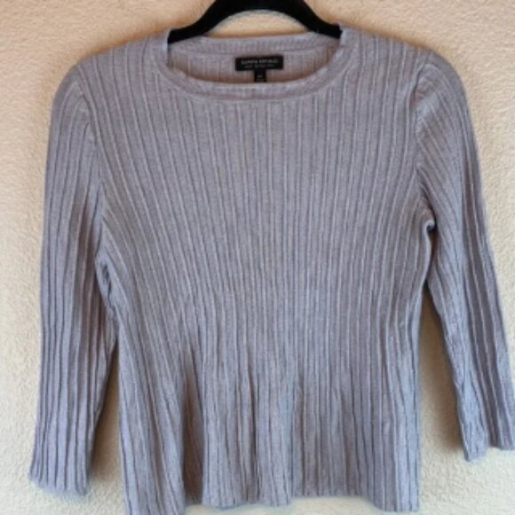 Banana Republic womens 3/4 sleeve grey sweater sz M Merino wool causal work warm - Picture 1 of 6
